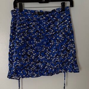 Zara Blue Floral Mini Wrap Skirt